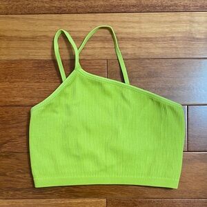 Aerie Lime Green Ribbed Crop Top